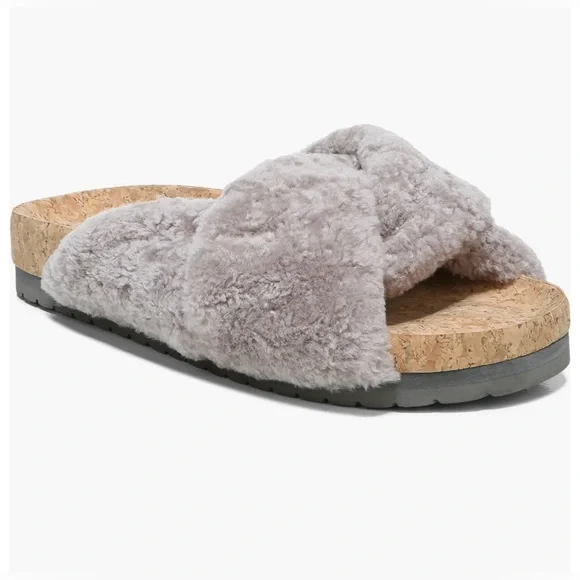 Vince Shoes Vince Goran Genuine Shearling Slipper Size